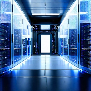 Futuristic Server Room With Large