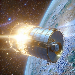 A Spacecraft, Possibly A Space Shuttle, Flying Through The Vast Expanse Of Space