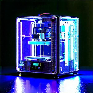 3d printer with neon accents