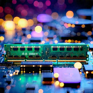 Close-up Of Memory Module With Close-up Computer