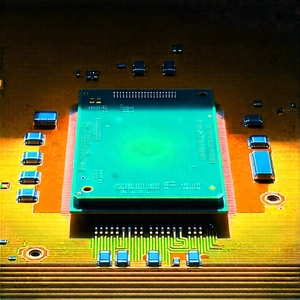 Close-up Of Microprocessor With Close-up Computer