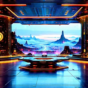 Futuristic Tech Startup Office With Image, There