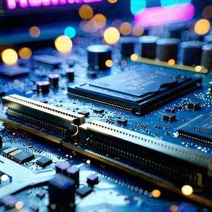 Close-up Of Memory Module With Close-up Computer