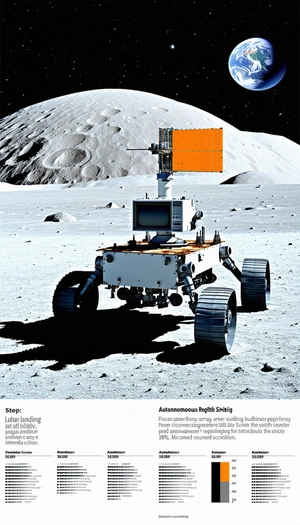 A White Robot Is Sitting On A Rocky Surface, With A Large Orange Satellite On Its Back