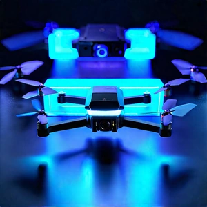Drone With Glowing Screen With Small Drone
