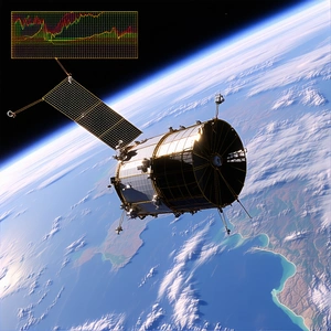 spacecraft flying through sky