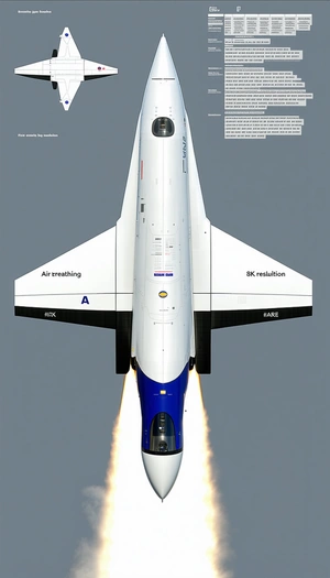 A White And Blue Jet Is Shown In A Close-up Shot, With The Engine Visible In The Foreground
