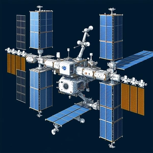 The Image Is A Computer-generated (cgi) Illustration Of A Space Station