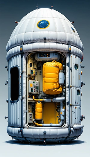 A Large White Spacecraft Is Shown In A Computer-generated Image