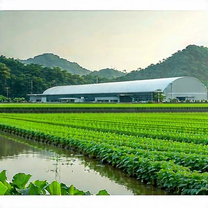 Agricultural Technology In Research Center With Large Green