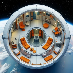 computer-generated (CGI) depiction space station