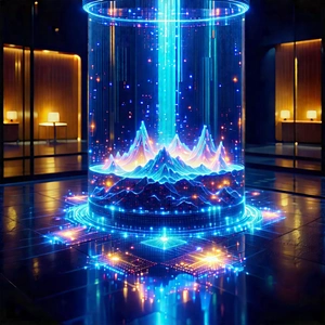 Entertainment Technology In Manufacturing Facility With Large, Blue,