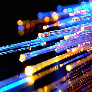 Close-up Of Fiber Optic Cables With Close-up Blue