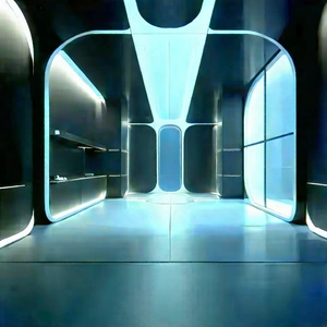 (futuristic:1.26) tech startup office