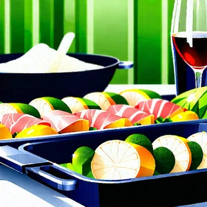 Lifestyle Technical Illustration: Farm-to-table meal prepared with artistic presentation