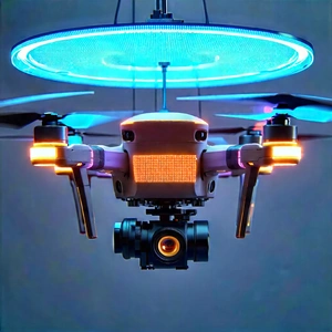 Drone With Glowing Screen With Drone Camera
