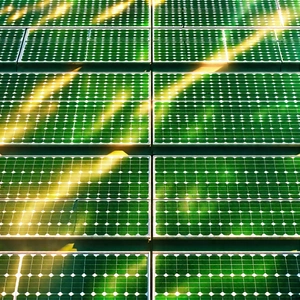 Tech Aerial Photography: Solar Panel With Laser Scanning With Large, Green