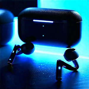 Wireless Earbuds With Glowing Screen With Black Blue