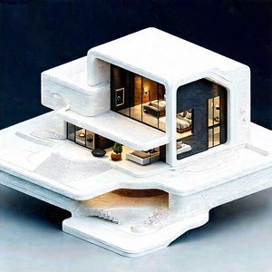 (futuristic:1.16) Smart Home With White Model