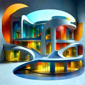 Futuristic Innovation Hub With Model Building