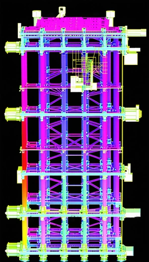 The Image Is A 3d Model Of A Building, Likely A Skyscraper, With A Large Number Of Windows