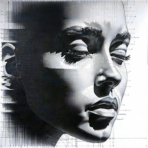 Tech Charcoal Drawing: Machine learning visualization