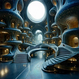 Futuristic Innovation Hub With Image, There