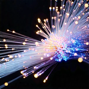 Close-up Of Fiber Optic Cables With Close-up Large