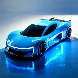 Innovative Electric Vehicle Design With Blue Sports