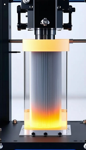 A Large, Clear Glass Cylinder Is Filled With A Yellow Liquid