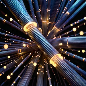 Close-up Of Fiber Optic Cables With Close-up Large