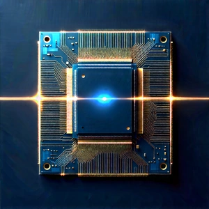 Microchip With Laser Scanning With Close-up Computer
