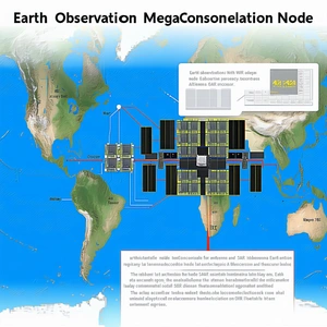The Image Is A Diagram Of A Satellite Network, Showing The Various Components And Their Connections