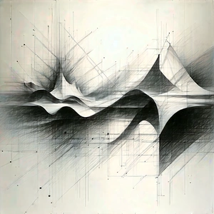 Abstract Pencil Sketch: Expansion captured in abstract form