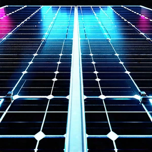 Solar Panel With Neon Accents With Solar Panel
