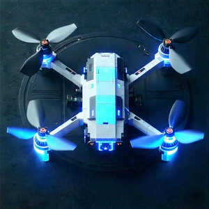 Drone With User Interface With White Blue