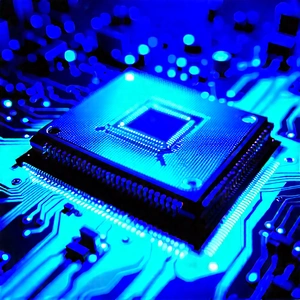 Microchip with blue light (glow:1.49)