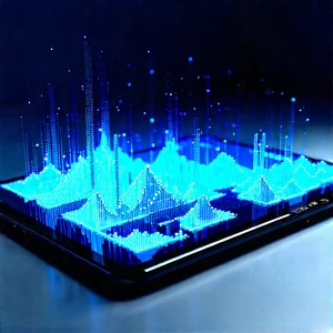 Tablet With Data Visualization With Cell Phone