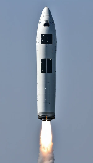 A Rocket Launching Into The Sky