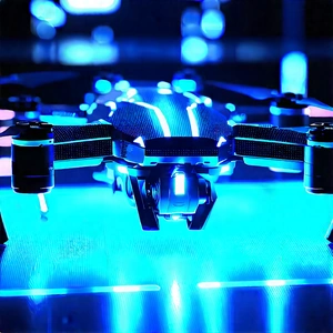 Drone With Glowing Screen With Blue Drone