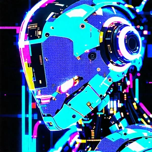 Robot with neon accents