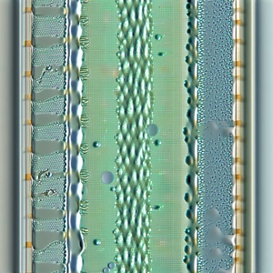 A Close-up Of A Green And Blue Striped Object, Possibly A Piece Of Fabric Or A Piece Of Art