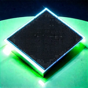 Solar Panel With Neon Accents With Green Square