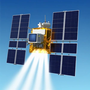 A Spacecraft With A Television On The Front Of It