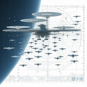 In The Image, There Is A Large, Futuristic Space Station With A Dome-shaped Structure