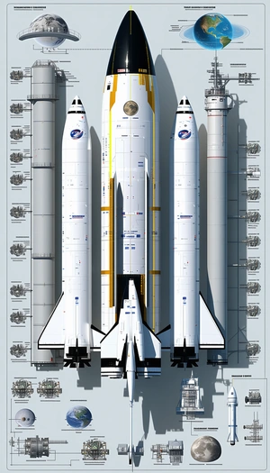 In The Image, There Are Three Space Shuttles Lined Up Next To Each Other