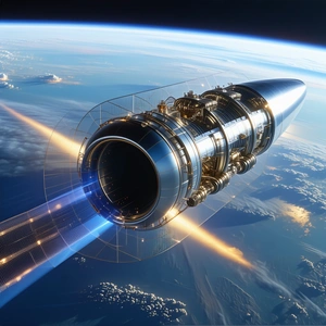 A Space Shuttle Flying Through The Sky, With A Beautiful View Of The Earth Below