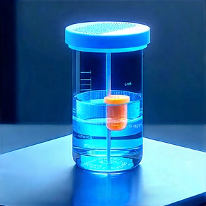 Healthcare Technology In Research Center With Blue Glass