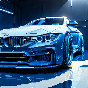 Automotive Technology In Research Center With Parked Garage,