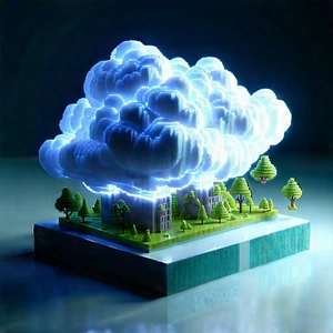 Cloud Computing Visualization With Large, Lighted